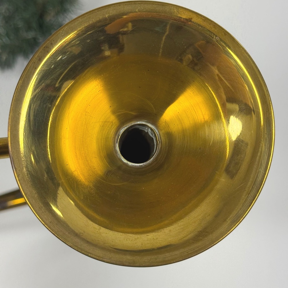 Vintage Large Brass French Horn- Christmas decor 21 inch - Picture 7 of 8